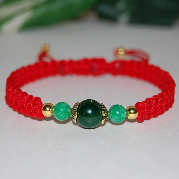 Jade Good Luck Bracelet,Lunar New Year Bracelet,Fung Shui Bracelet,Gift - Picture 1 of 2
